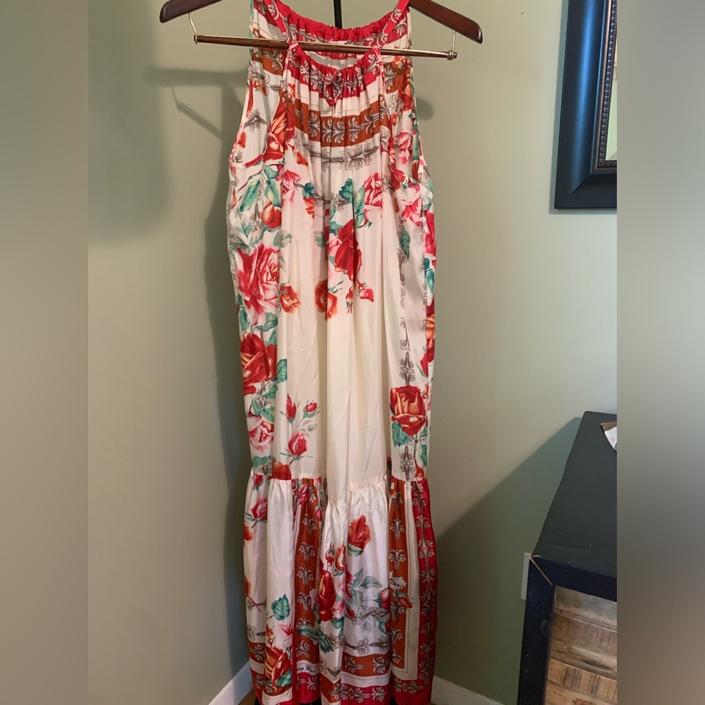 Johnny Was Secret Garden silk dress in size M, great secondhand condition